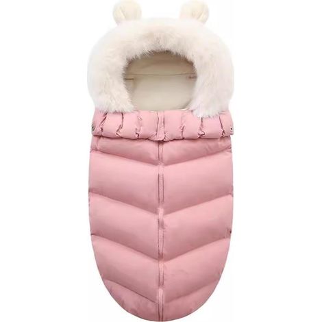 Baby sleeping bag, thick anti-kick blanket, autumn and winter newborn stroller, warm and cold resistant, anti-jump sleep aid (1/5)