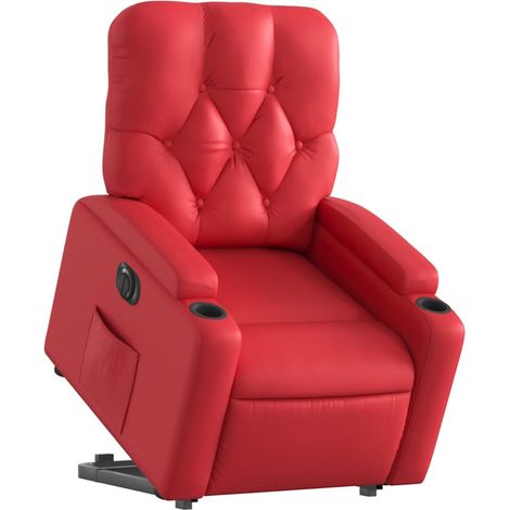 vidaXL Poltrona Alzapersona Reclinabile Elettrica Rossa in Similpelle (1/5)