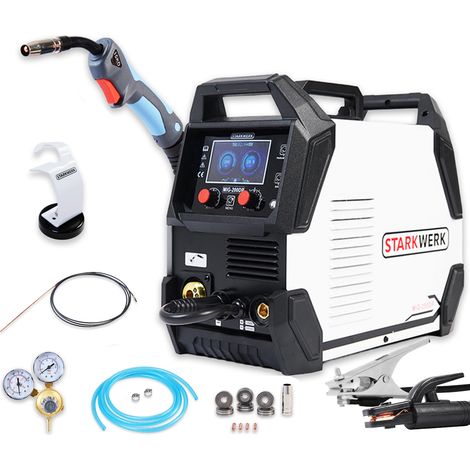 Starkwerk Schutzgas Schweissgerät 5-IN-1 Synergic MIG/MAG 200 Ampere Doppelpuls FLUX MMA LIFT-TIG