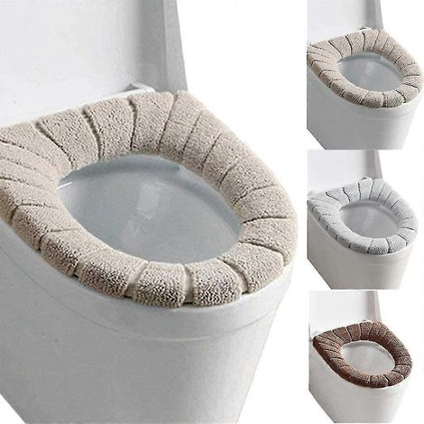 Ensemble 3 pièces comprenant un siège de toilette chauffant et une housse de siège de toilette lavable. (1/5)