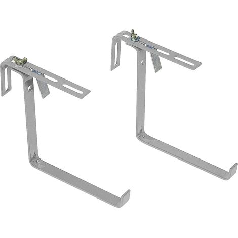 Poétic – Supports de jardinière BASIC – Coloris aluminium, jusqu'à 25 kg par paire, lot de 2 (1/2)