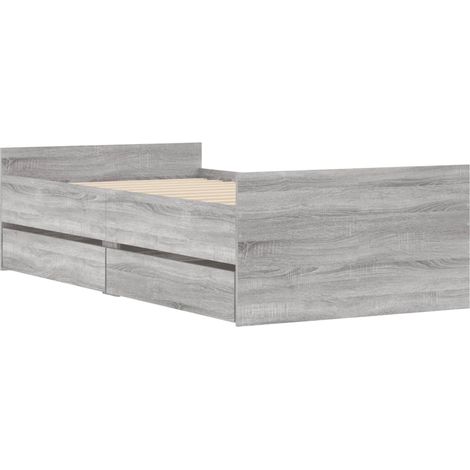 vidaXL Cadre de lit sans matelas sonoma gris 75x190 cm (1/5)