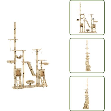 Casetta per gatti - vidaXL Albero per Gatti Tiragraffi Sisal 230-250cm Stampa Zampe Beige - Amaca per gatti