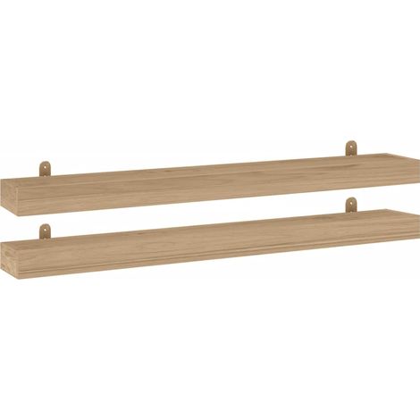 Estantes de pared 2 unidades madera maciza de teca 110x15x4 cm vidaXL (1/5)