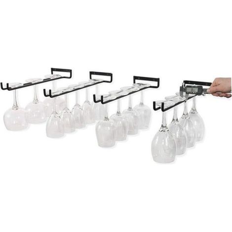 Porte-verres suspendu – 5 rails – 13 à 18 verres – 30 cm (1/3)