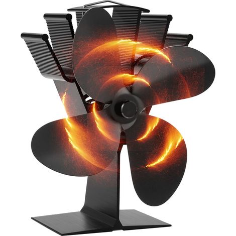 Ventilatore per stufa a legna a 4 pale, ventilatore per camino alimentato termicamente per una circolazione efficiente dell'aria calda, funzionamento silenzioso, accessori per stufa a legna/ceppi, des