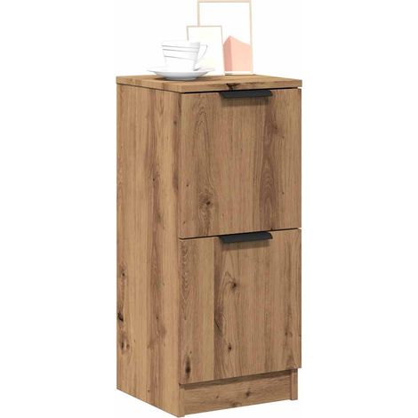 Vidaxl – Buffet chêne artisanal 30x30x70 cm – Bois d'ingénierie résistant à l'humidité – Grand espace de rangement – Armoire multifonctionnelle
