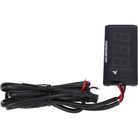 Fahrenheit-Wassertemperaturanzeige mit hintergrundbeleuchtetem LCD-Display, wasserdichtes Motorradthermometer, Sensor mit 16-mm-T-Anschluss, rote Farbe (1/5)