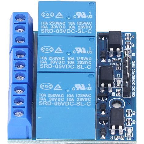 3-channel relay module, high-voltage board with isolated optocoupler, 5V low-level trigger (3.3V compatible), 3V-7V trigger (1/5)