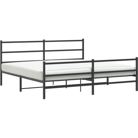 Maison Exclusive - Giroletto con Testiera e Pediera Metallo Nero 200x200 cm (1/5)
