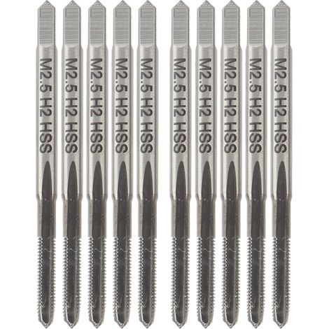 10 Stück HSS-Gewindebohrer, hochhart, Maschinengewindebohrer, M2,5 x 0,45 H2 (1/5)