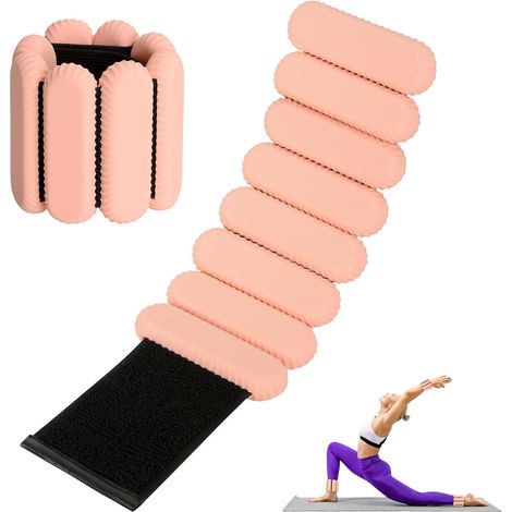 Poids de poignet et cheville pour femme, poids de cheville réglable en silicone pour entraînement de poignet et cheville pour homme et femme pour yoga, course à pied, danse, cheville, bras, jambe (0,9 (1/5)
