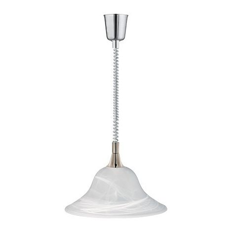 Suspension 1xE27 Violet Nickel Et Verre Blanc Ø39 cm Trio Lighting (1/3)