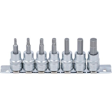 BGS Set de 7 puntas para llaves de vaso hexágono interior 10 (3/8) - 5104 (1/3)