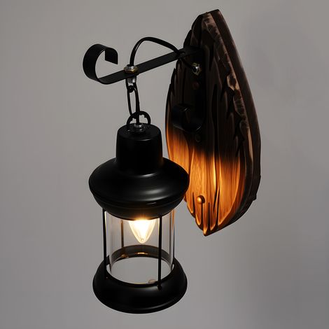 Applique murale rétro noire, applique murale pour intérieur et extérieur 220V, Luminaire (1/5)