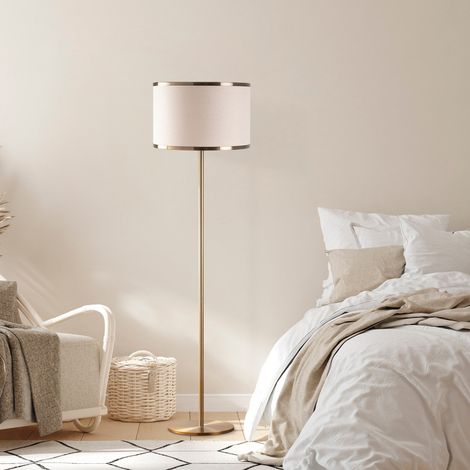 Lámpara de Pie Laviano, Pantalla, Casquillo e 27 máx. 40 W, Interruptor Conexión Directa, Blanco (1/5)