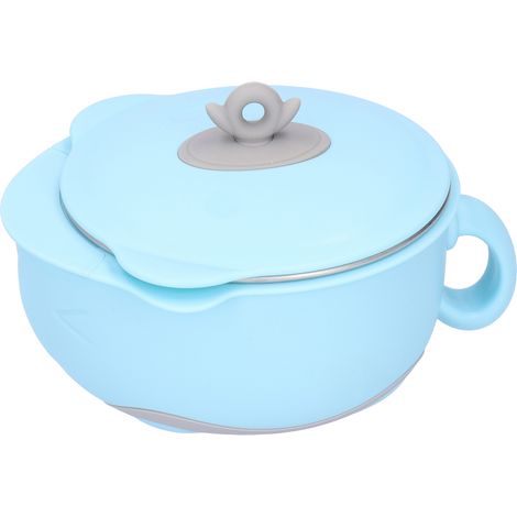 Bol Thermo Isolant Acier Inoxydable 316 pour Enfants - Ustensiles de Cuisine Bleu (1/5)