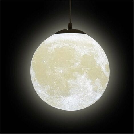 3D Moon Lustre-Lune Plafonnier lustre lune plafonnier planete suspension luminaire lune Restaurant Bar Maison Chambre d'Enfant Lustre LED(Ampoule n'est Pas Inclus),20cm