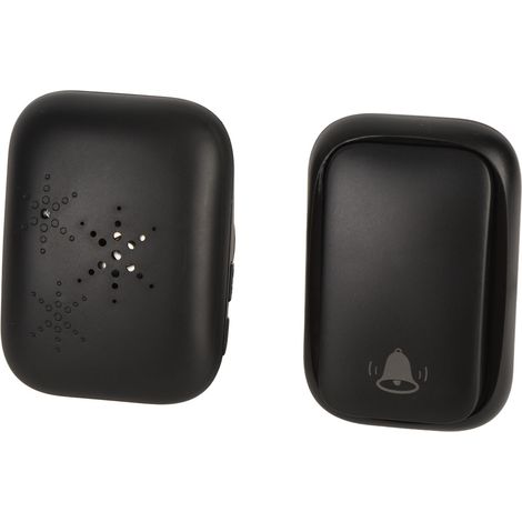 Carillon de Porte Sans Fil Noir Sans Pile Autonome Sans Câblage Sans Perçage Extérieur Accueil Maison Hôtel Restaurant Kit ABS avec Récepteur (1/5)