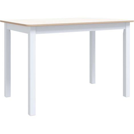 Maison Exclusive - Esstisch Weiß und Braun 114x71x75 cm Massivhol