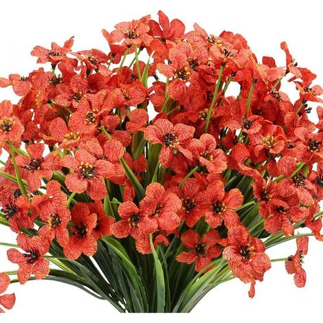 10 mazzi di fiori artificiali da esterno resistenti ai raggi UV, che non sbiadiscono, fiori finti viola per uso interno ed esterno, piante pendenti per giardino, patio, veranda, fioriera, decorazioni  (1/5)