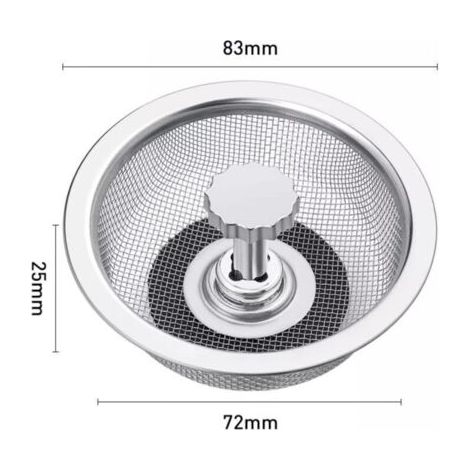 Cestello filtrante per lavello in acciaio inox in due pezzi, scolapiatti da cucina con tappo in gomma regolabile in altezza, filtro per lavello in acciaio inox, scolapiatti per doccia - Crezuo