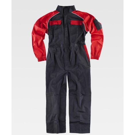 Buzo técnico para trabajo con refuerzo en rodillas Combi WORKTEAM C4503 66 Negro / Rojo (1/2)