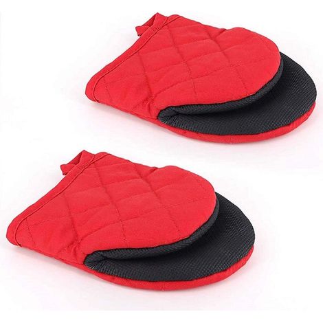 1 paire de gants pour mini-four à micro-ondes - Rouges (1/5)