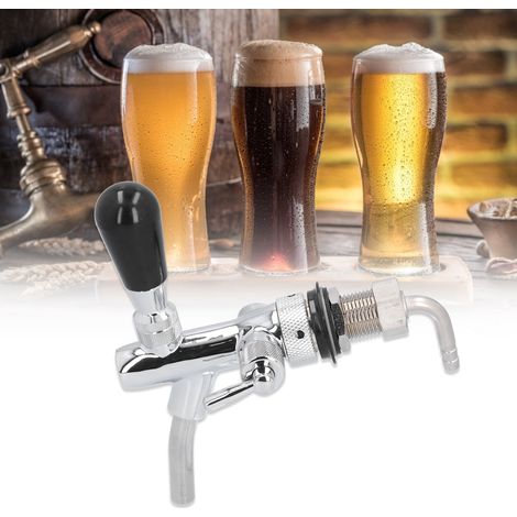 Robinet à bière réglable G5/8 en laiton chromé et acier inoxydable (1/5)