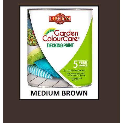 Liberon Extreme Garden Decking Paint - Medium Brown - 2.5 Litres