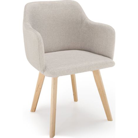 Chaise style scandinave Candy Tissu Beige