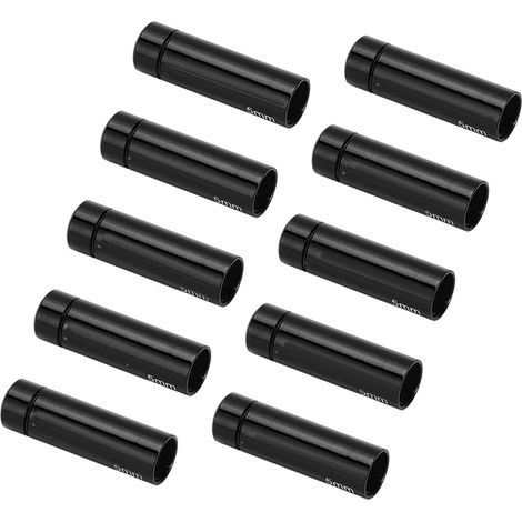 RISK Lot de 10 embouts de câble de frein de vélo 5 mm, en alliage d'aluminium, noirs, pour VTT et vélo de route (1/5)