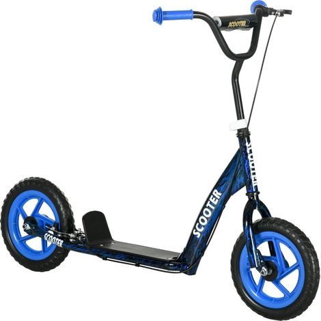 Kinderroller, höhenverstellbarer Tretroller für Kinder, mit Bremse, Ständer, 2 Räder, Stahl, Blau (1/5)