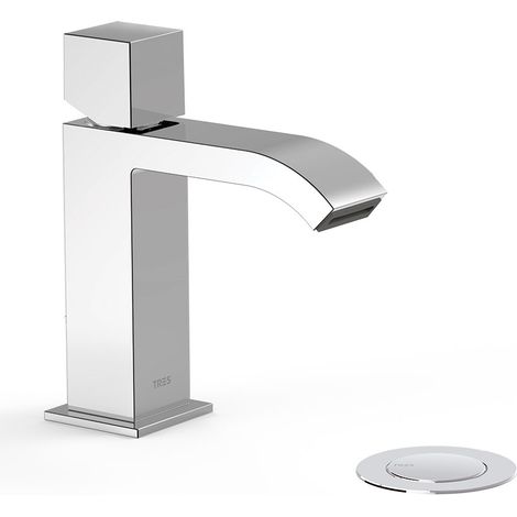 GRIFO MONOMANDO PARA LAVABO CON DESAGÜE AUTOMÁTICO CON VOLANTE
