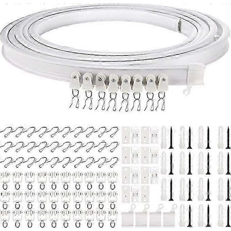 Rail de plafond flexible de 5 m pour rideaux - Rail courbé flexible pour rideaux de plafond (1/5)