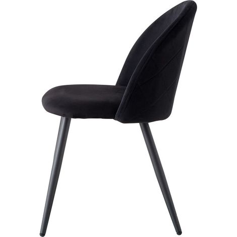 Wokaka Lot de 6 chaise de salle à manger - velours Chaise de salon Coussins Doux en Velours Assise(Noir)