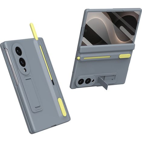 Samsung Galaxy Z Fold 8 Hülle mit Ständer, Stift und externer Displayschutzfolie, grau (1/5)