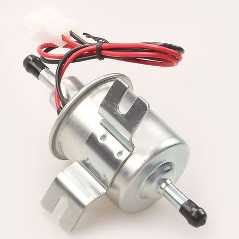Silver-Universal Elektrische Kraftstoffpumpe für Benzin und Diesel 12V HEP-02A Niederdruck OEM HEP-02A Universelle elektrische Kraftstoffpumpe 12V für die meisten Autos, Vergaser, Motorräder und ATVs (1/5)