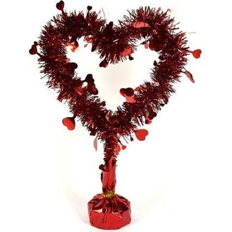 TrAdE Shop Traesio - Ghirlanda A Forma Di Cuore Rosso Cuoricini Con Base Decorazione San Valentino - (1/3)