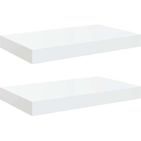 Maison Exclusive - Schweberegale 2 Stk. Hochglanz-Weiß 40x23x3,8