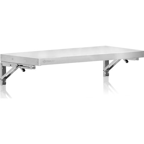 Mahlzeit Edelstahl Wandregal, 90 x 30 cm, Küchenregal, Klappbar, Silber, Edelstahlregal, Wandmontage (1/5)