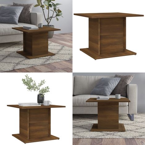 Table basse chêne marron 55,5x55,5x40 cm bois d'ingénierie - Table Basse - Meuble Salon - Table D'appoint - Table Ronde - Bois D'ingénierie - Home & Living (1/5)