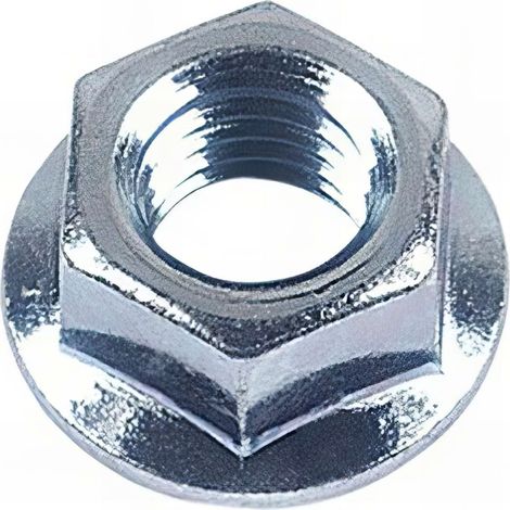 Ecrou hexagonal à embase crantée M10 mm Zingué - Boite de 100 pcs - Fixtout 07081002B