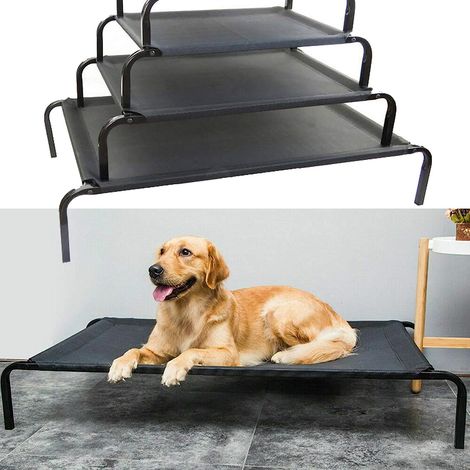 Metal Frame Dog Cot Elevated Pet Bed Raised Dog Pet Bed with Breathable Mesh &No-Slip Rubber Feet, Lightweight & Portable Bed For Indoor Outdoor Camping Beach Travel Use (1/5)