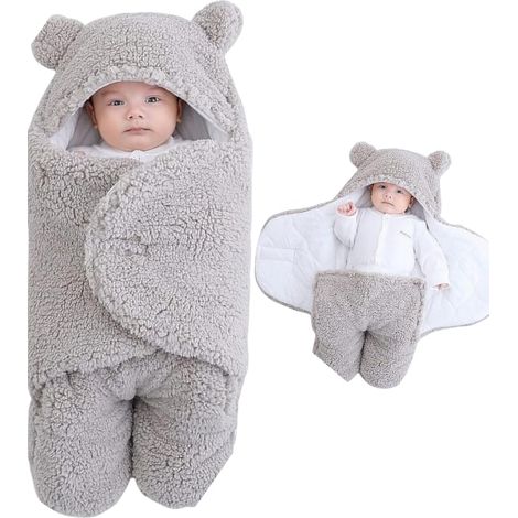 Saco de dormir tipo manta para envolver bebés: cálido y suave terciopelo. (1/5)