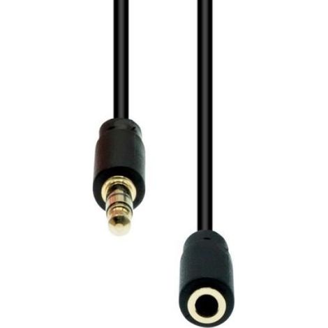 Cable D'Extension Mini-Jack 3 Broches - 5 M - Noir - Pour Audio Portable Et Studio