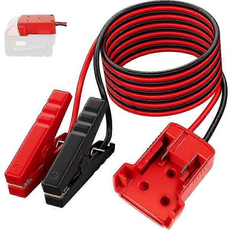 Câble de démarrage 12AWG compatible avec les batteries lithium-ion Milwaukee 18V, adaptateur de démarrage de batterie, câble de démarrage automobile. (1/5)