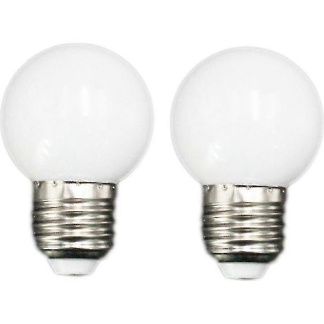 Ampoules LED E27 - Globe LED dépoli E27 1 W, couleurs blanc/rouge/vert/bleu/jaune, 220 V - Lot de 2 (W) (1/5)