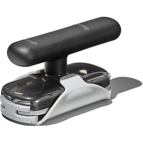 Apriscatole rotante con supporto, apriscatole per risparmiare lavoro, apriscatole manuale, utensile per avvitare i tappi delle bottiglie, apriscatole versatile per la casa (1/5)