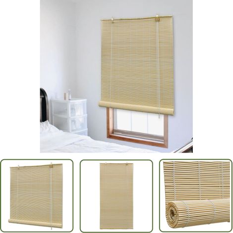 The Living Store Bambusrollo 140x220 cm Natur - Bambusrollo - Fensterdekoration - Rollos - Jalousie - Wohnzimmerdeko (1/5)